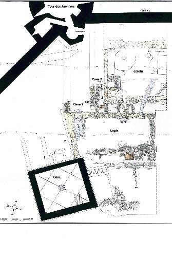 Plan de la cuisine du logis, des caves et du caniveau