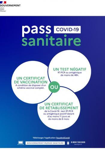 Affiche officielle du pass sanitaire