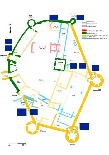 Plan du château avec emplacement des latrines